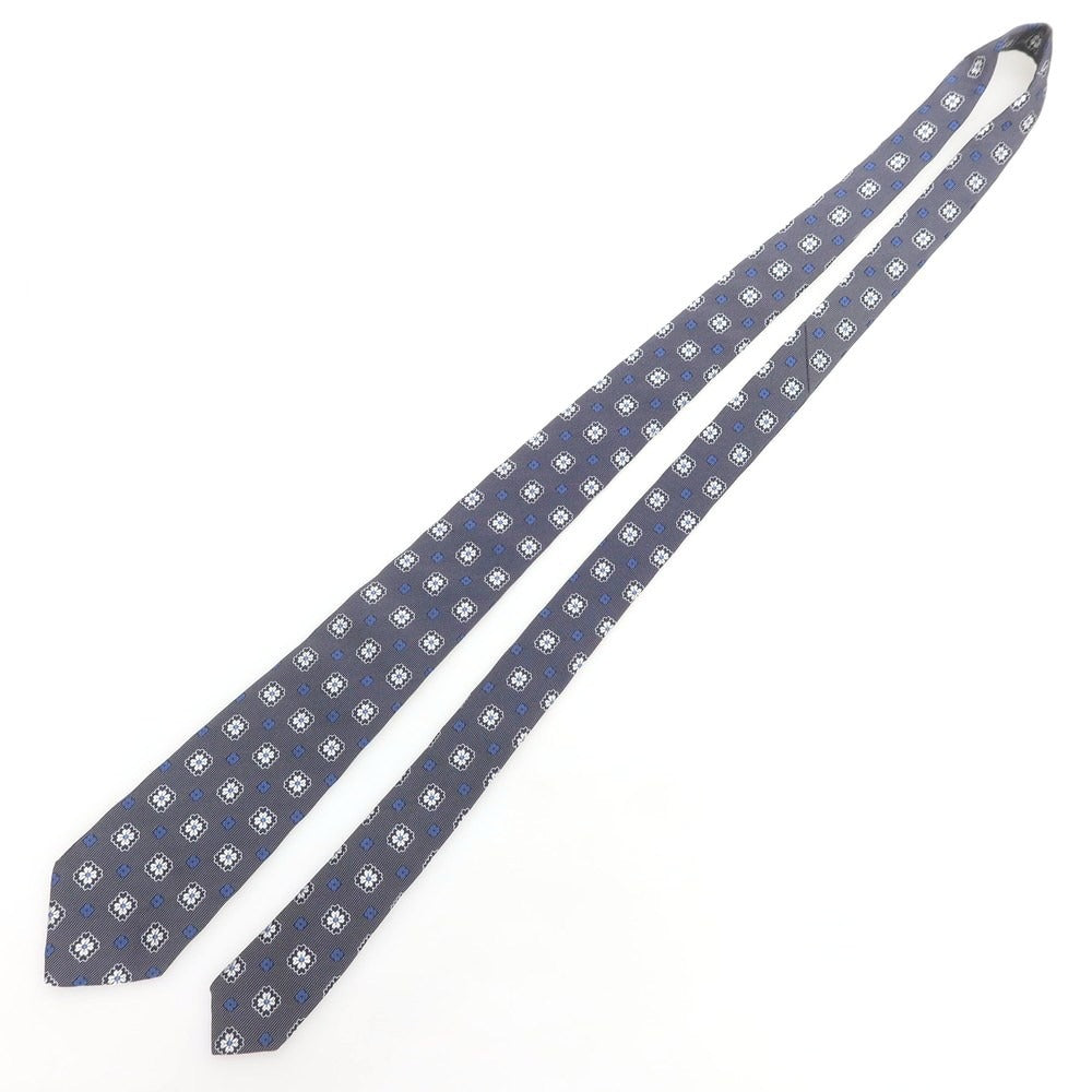 【中古】ペトロニウス PETRONIUS シルク 小紋柄ネクタイ ネイビー【 状態ランクB 】【 メンズ 】