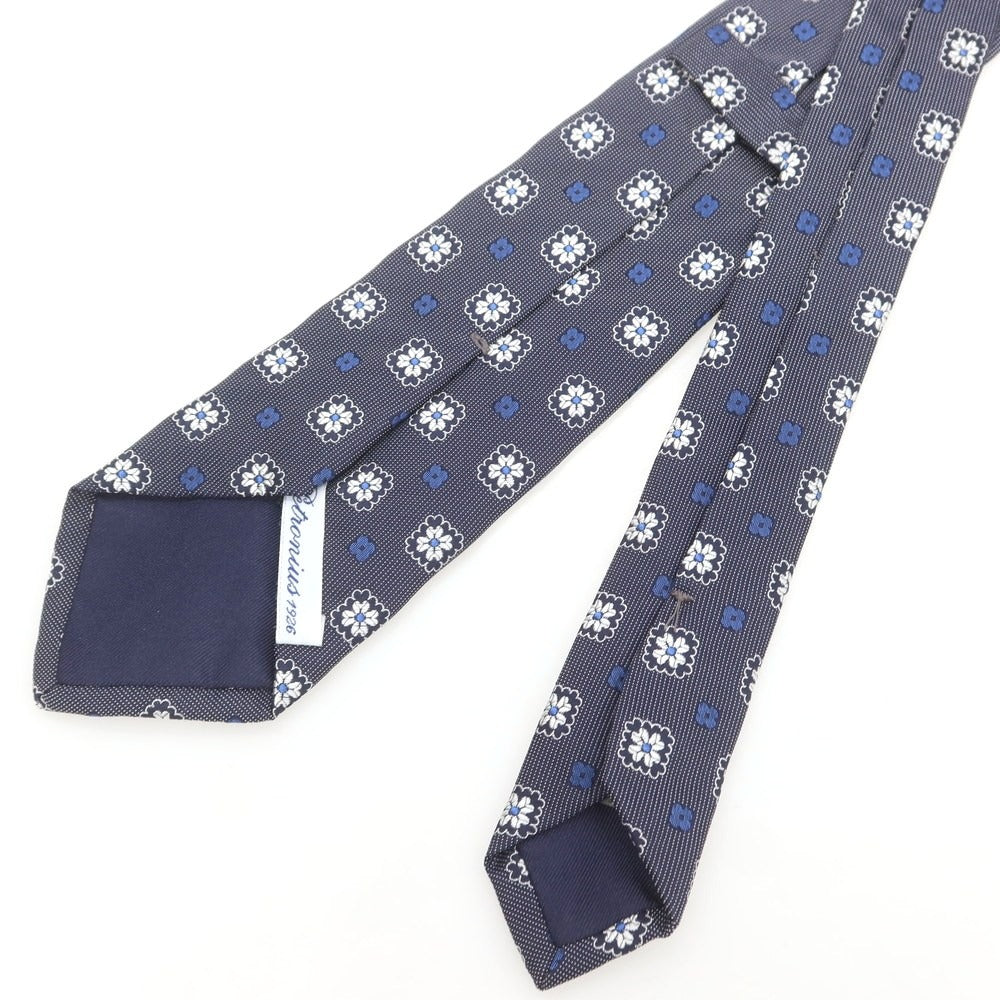 【中古】ペトロニウス PETRONIUS シルク 小紋柄ネクタイ ネイビー【 状態ランクB 】【 メンズ 】