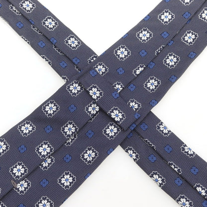 【中古】ペトロニウス PETRONIUS シルク 小紋柄ネクタイ ネイビー【 状態ランクB 】【 メンズ 】