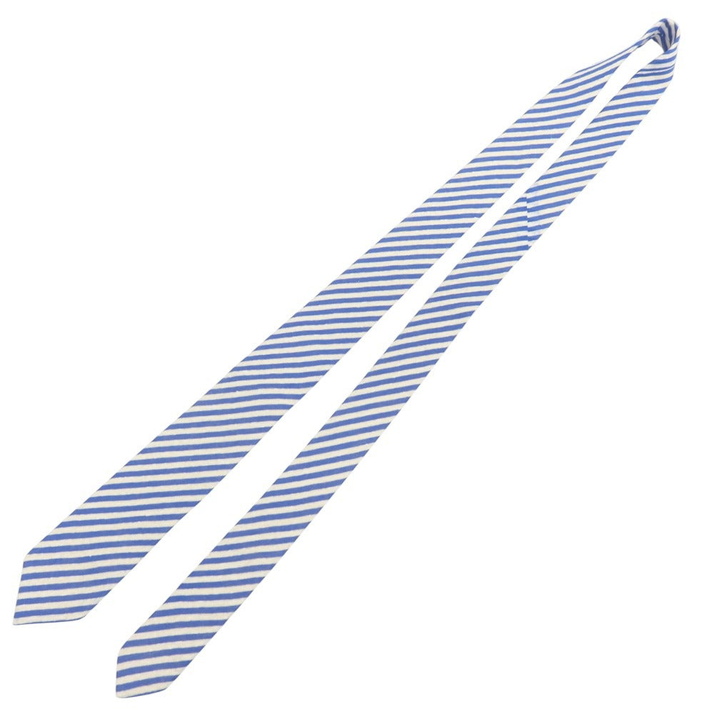 【中古】エーディーチンクワンタセイ AD56 コットンリネン ストライプ柄ネクタイ ブルーxホワイト【 状態ランクB 】【 メンズ 】