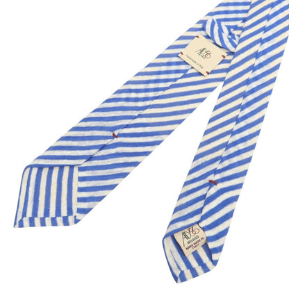 【中古】エーディーチンクワンタセイ AD56 コットンリネン ストライプ柄ネクタイ ブルーxホワイト【 状態ランクB 】【 メンズ 】