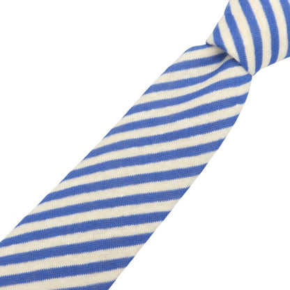 【中古】エーディーチンクワンタセイ AD56 コットンリネン ストライプ柄ネクタイ ブルーxホワイト【 状態ランクB 】【 メンズ 】