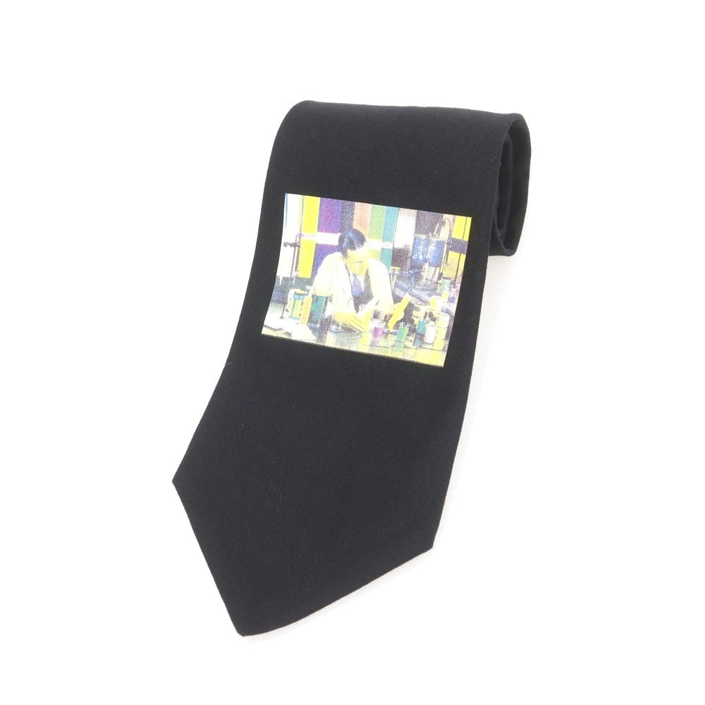 【中古】ポールスミス Paul Smith コットン プリントネクタイ ブラック【 状態ランクB 】【 メンズ 】 [APD]