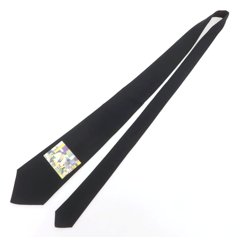 【中古】ポールスミス Paul Smith コットン プリントネクタイ ブラック【 状態ランクB 】【 メンズ 】 [APD]