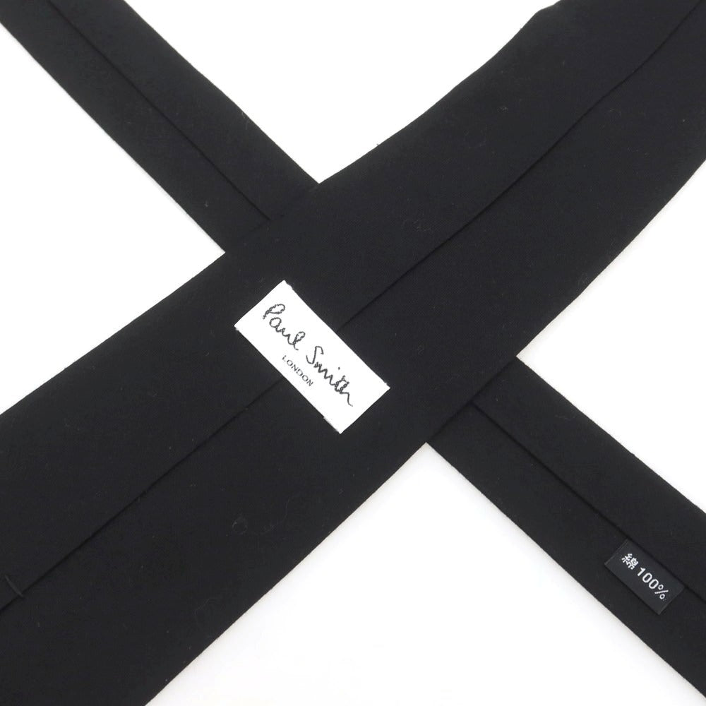 【中古】ポールスミス Paul Smith コットン プリントネクタイ ブラック【 状態ランクB 】【 メンズ 】 [APD]