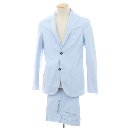 【新品アウトレット】インコテックス スローウェア INCOTEX SLOWEAR ストレッチコットン 2つボタンスーツ ライトブルー【 44 】【 状態ランクN- 】【 メンズ 】