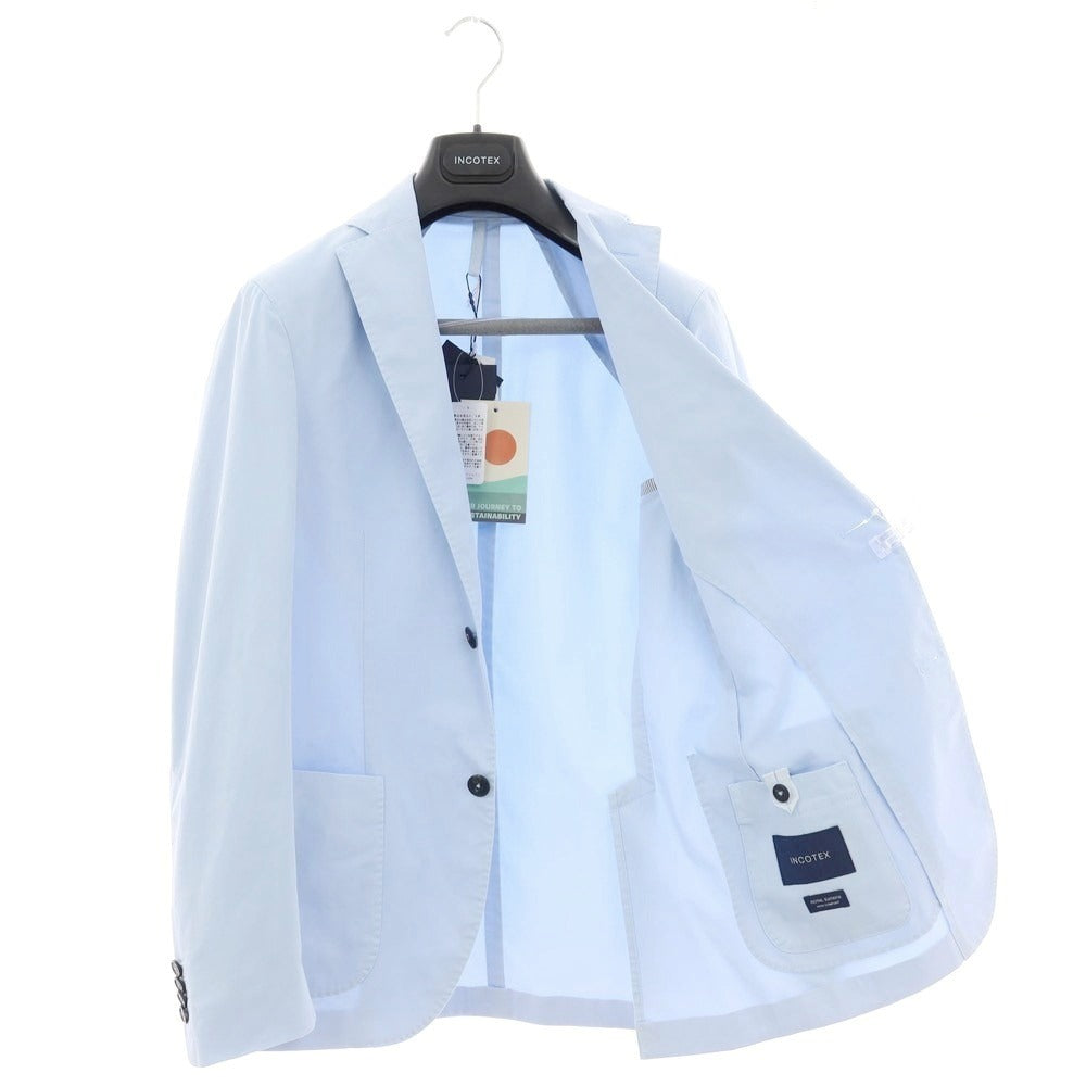 【新品アウトレット】インコテックス スローウェア INCOTEX SLOWEAR ストレッチコットン 2つボタンスーツ ライトブルー【 44 】【 状態ランクN- 】【 メンズ 】