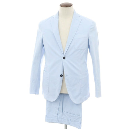 【新品アウトレット】インコテックス スローウェア INCOTEX SLOWEAR ストレッチコットン 2つボタンスーツ ライトブルー【 50 】【 状態ランクN- 】【 メンズ 】
