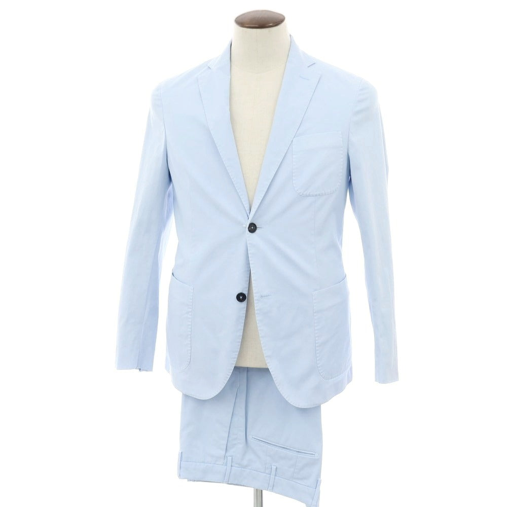 【新品アウトレット】インコテックス スローウェア INCOTEX SLOWEAR ストレッチコットン 2つボタンスーツ ライトブルー【 52 】【 状態ランクN- 】【 メンズ 】