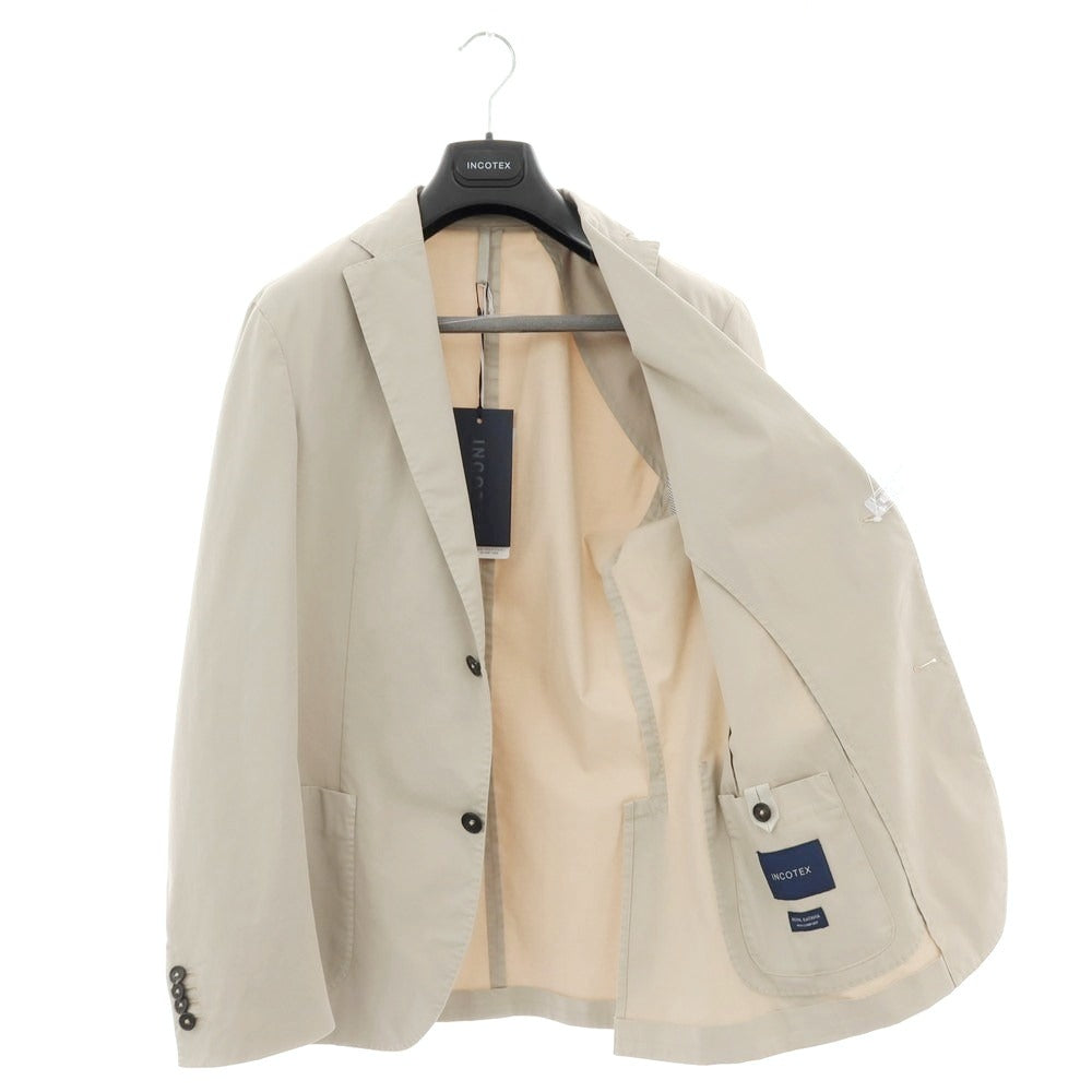 【新品】インコテックス スローウェア INCOTEX SLOWEAR ストレッチコットン 2つボタンスーツ サンドベージュ【サイズ52】【 状態ランクN 】【 メンズ 】 [EPD]