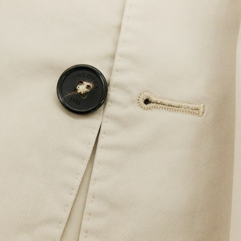 【新品】インコテックス スローウェア INCOTEX SLOWEAR ストレッチコットン 2つボタンスーツ サンドベージュ【 52 】【 状態ランクN 】【 メンズ 】