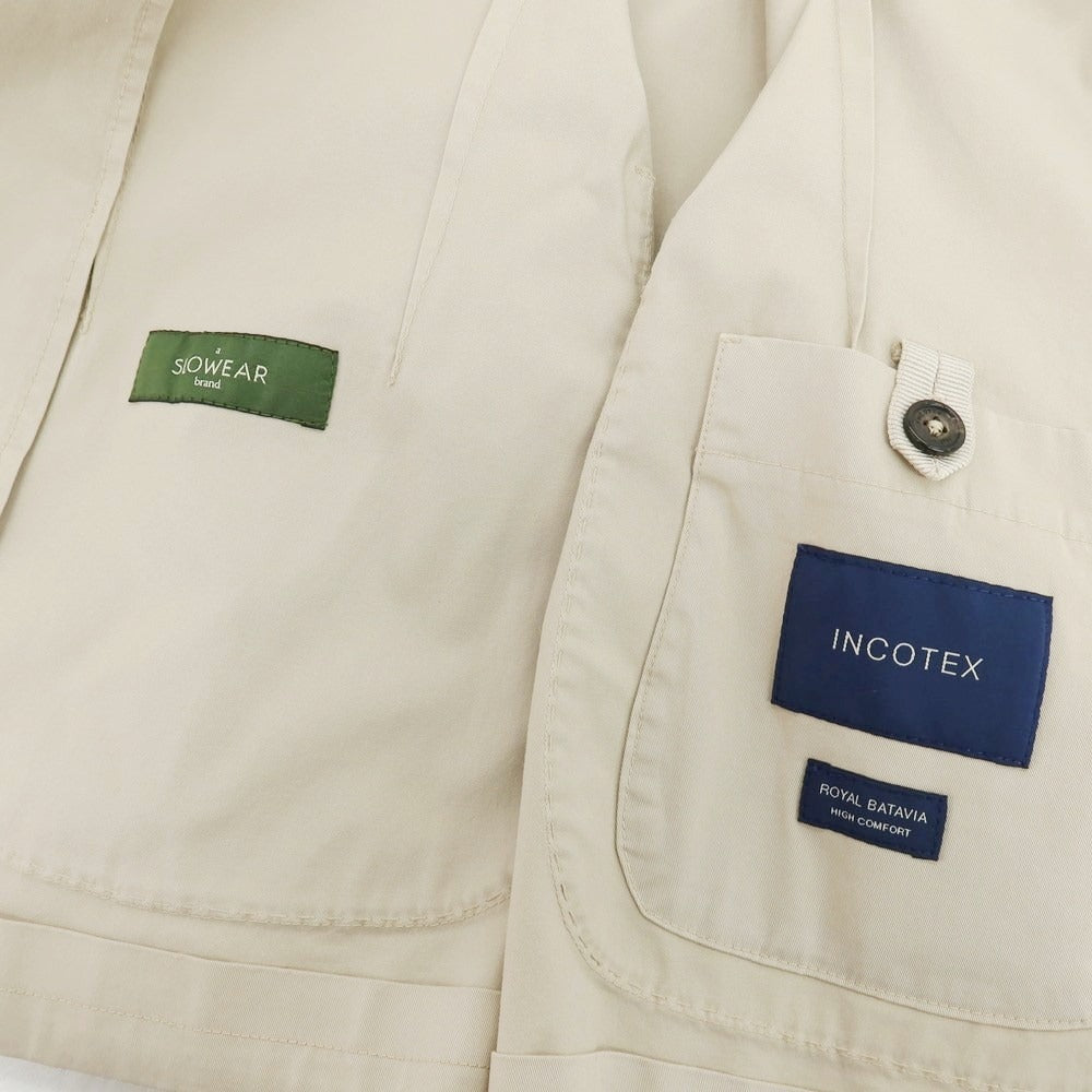 【新品】インコテックス スローウェア INCOTEX SLOWEAR ストレッチコットン 2つボタンスーツ サンドベージュ【 52 】【 状態ランクN 】【 メンズ 】