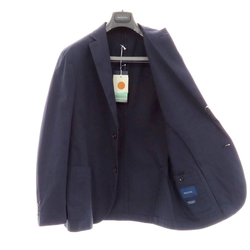 【新品】インコテックス スローウェア INCOTEX SLOWEAR ストレッチコットン 2つボタンスーツ ネイビー【サイズ54】【 状態ランクN 】【 メンズ 】 [EPD]