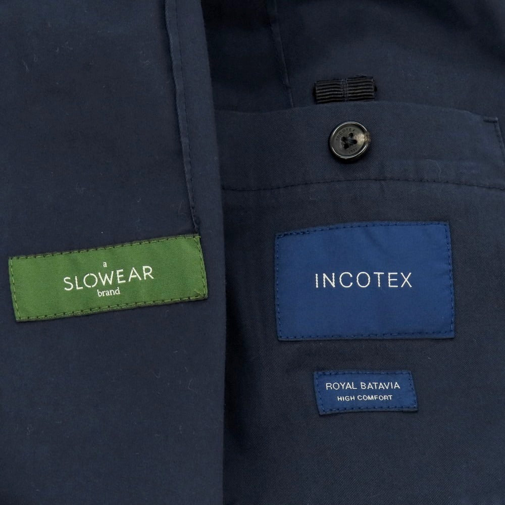 【新品】インコテックス スローウェア INCOTEX SLOWEAR ストレッチコットン 2つボタンスーツ ネイビー【サイズ54】【 状態ランクN 】【 メンズ 】 [EPD]