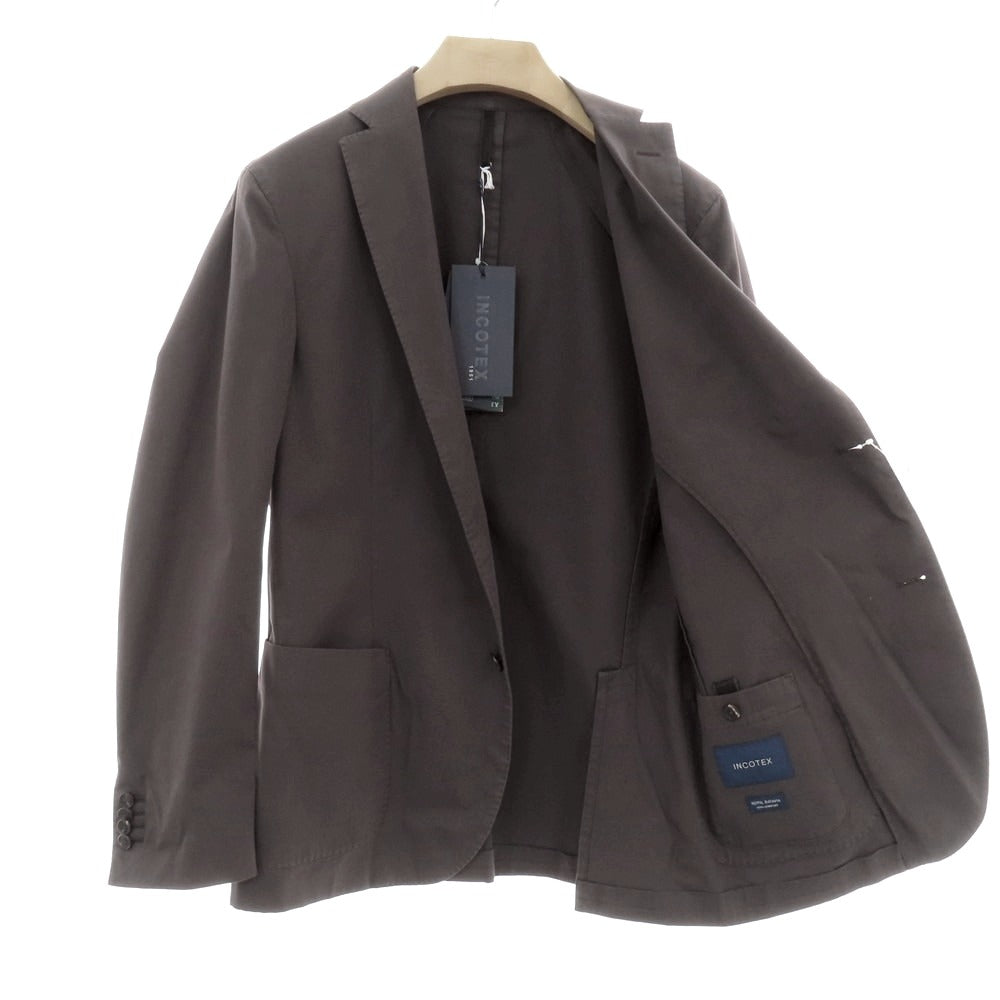 【新品】インコテックス スローウェア INCOTEX SLOWEAR ストレッチコットン 2つボタンスーツ ダークグレー【サイズ52】【 状態ランクN 】【 メンズ 】 [EPD]
