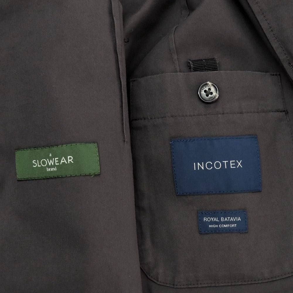 【新品】インコテックス スローウェア INCOTEX SLOWEAR ストレッチコットン 2つボタンスーツ ダークグレー【サイズ54】【 状態ランクN 】【 メンズ 】 [EPD]