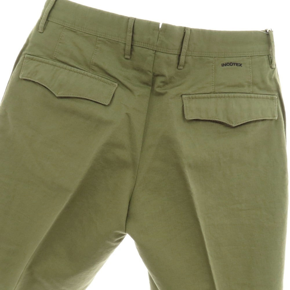 【新品】インコテックス スラックス INCOTEX SLACKS リネンコットン ショートパンツ オリーブ【 サイズ31 】【 状態ランクN 】【 メンズ 】 [DPD]