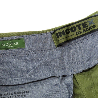【新品】インコテックス スラックス INCOTEX SLACKS リネンコットン ショートパンツ オリーブ【 35 】【 状態ランクN 】【 メンズ 】[APD]