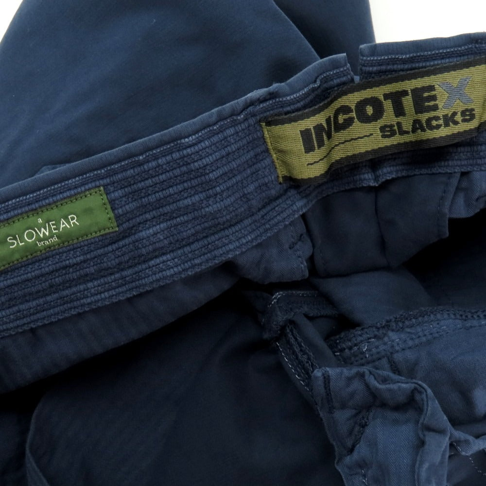 【新品アウトレット】インコテックス スラックス INCOTEX SLACKS ストレッチ コットン ショートパンツ ネイビー【 33 】【 状態ランクN- 】【 メンズ 】