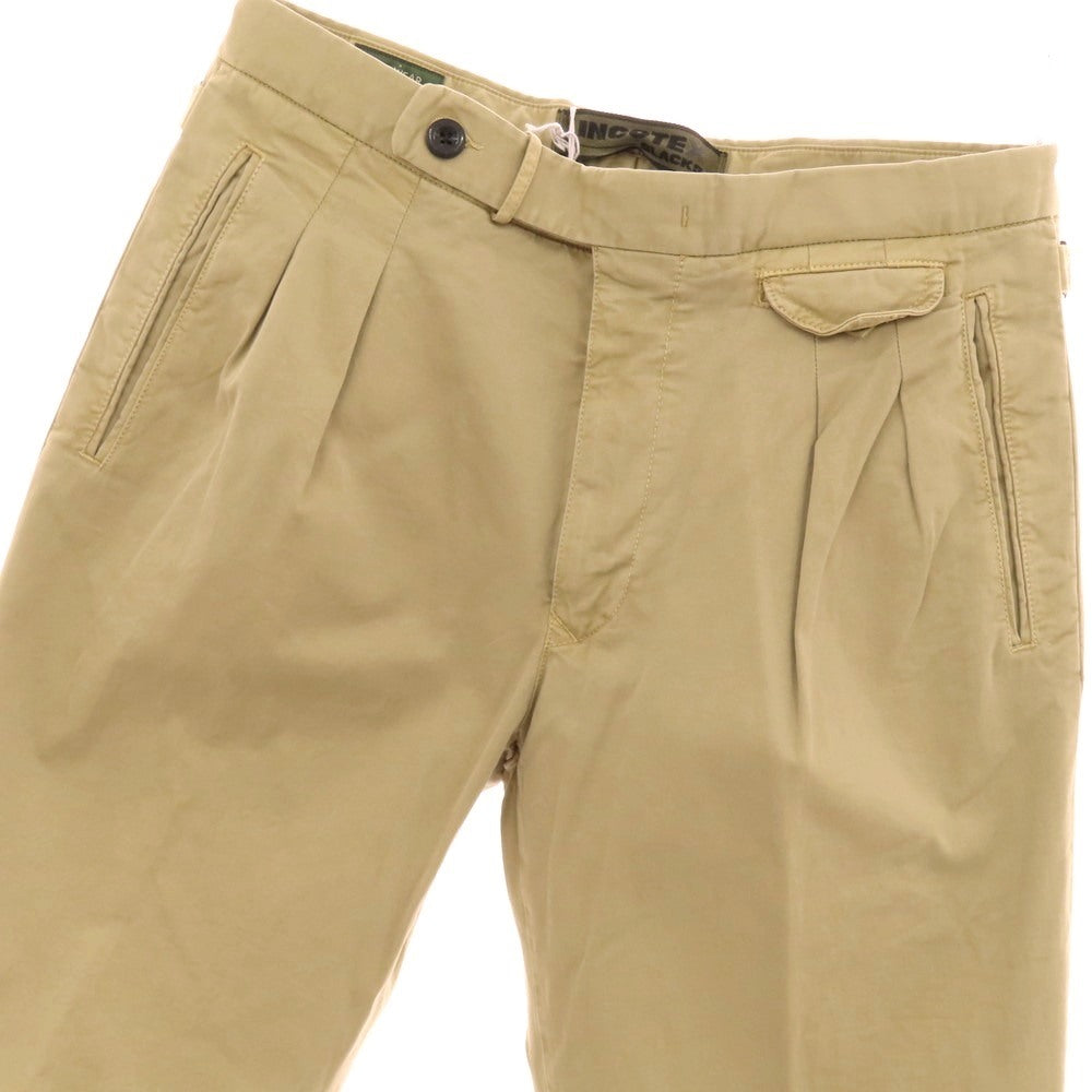 【新品】インコテックス スラックス INCOTEX SLACKS ストレッチ コットン カジュアルスラックスパンツ ベージュ【 32 】【 状態ランクN 】【 メンズ 】