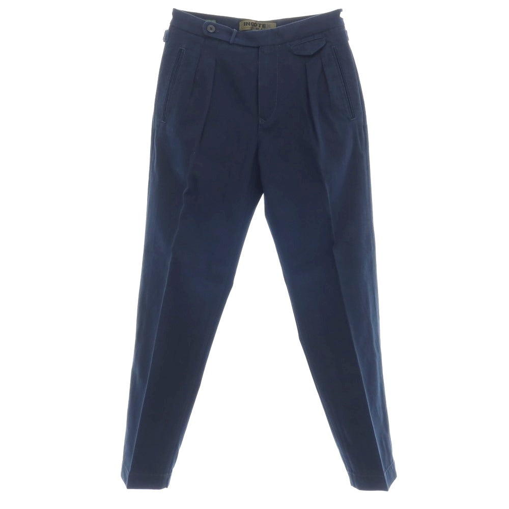 【新品】インコテックス スラックス INCOTEX SLACKS ツイルコットン カジュアルスラックスパンツ ネイビー【サイズ30】【 状態ランクN 】【 メンズ 】 [CPD]