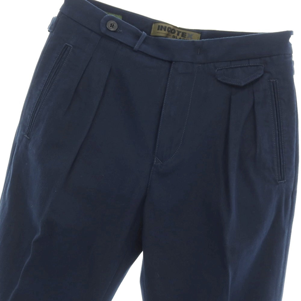 【新品】インコテックス スラックス INCOTEX SLACKS ツイルコットン カジュアルスラックスパンツ ネイビー【サイズ30】【 状態ランクN 】【 メンズ 】
