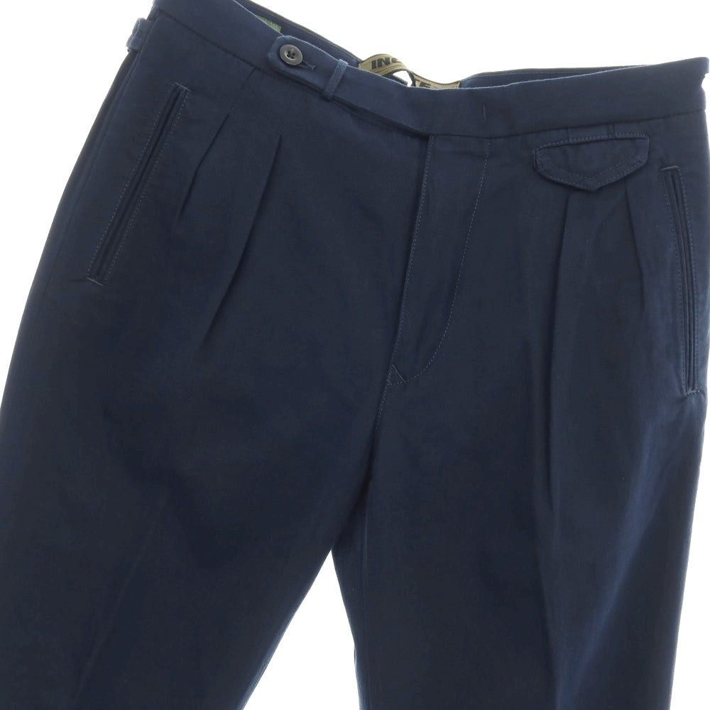 【新品】インコテックス スラックス INCOTEX SLACKS ツイルコットン カジュアルスラックスパンツ ネイビー【サイズ33】【 状態ランクN 】【 メンズ 】