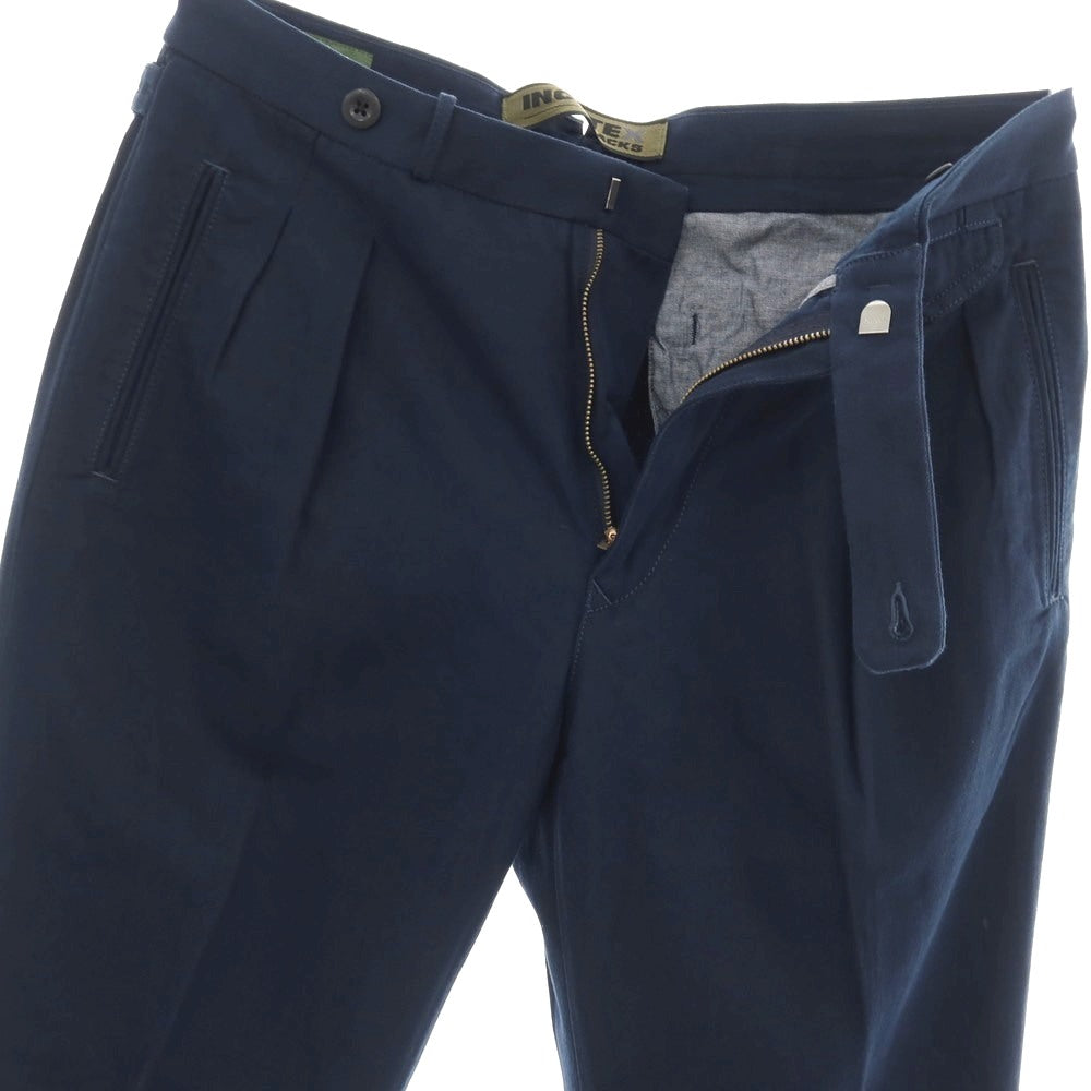 【新品】インコテックス スラックス INCOTEX SLACKS ツイルコットン カジュアルスラックスパンツ ネイビー【サイズ33】【 状態ランクN 】【 メンズ 】