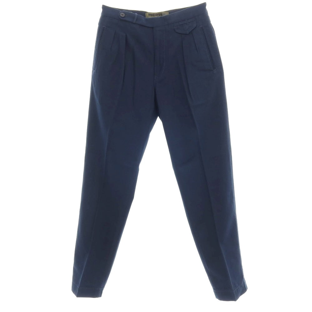 【新品】インコテックス スラックス INCOTEX SLACKS ツイルコットン カジュアルスラックスパンツ ネイビー【サイズ31】【 状態ランクN 】【 メンズ 】
