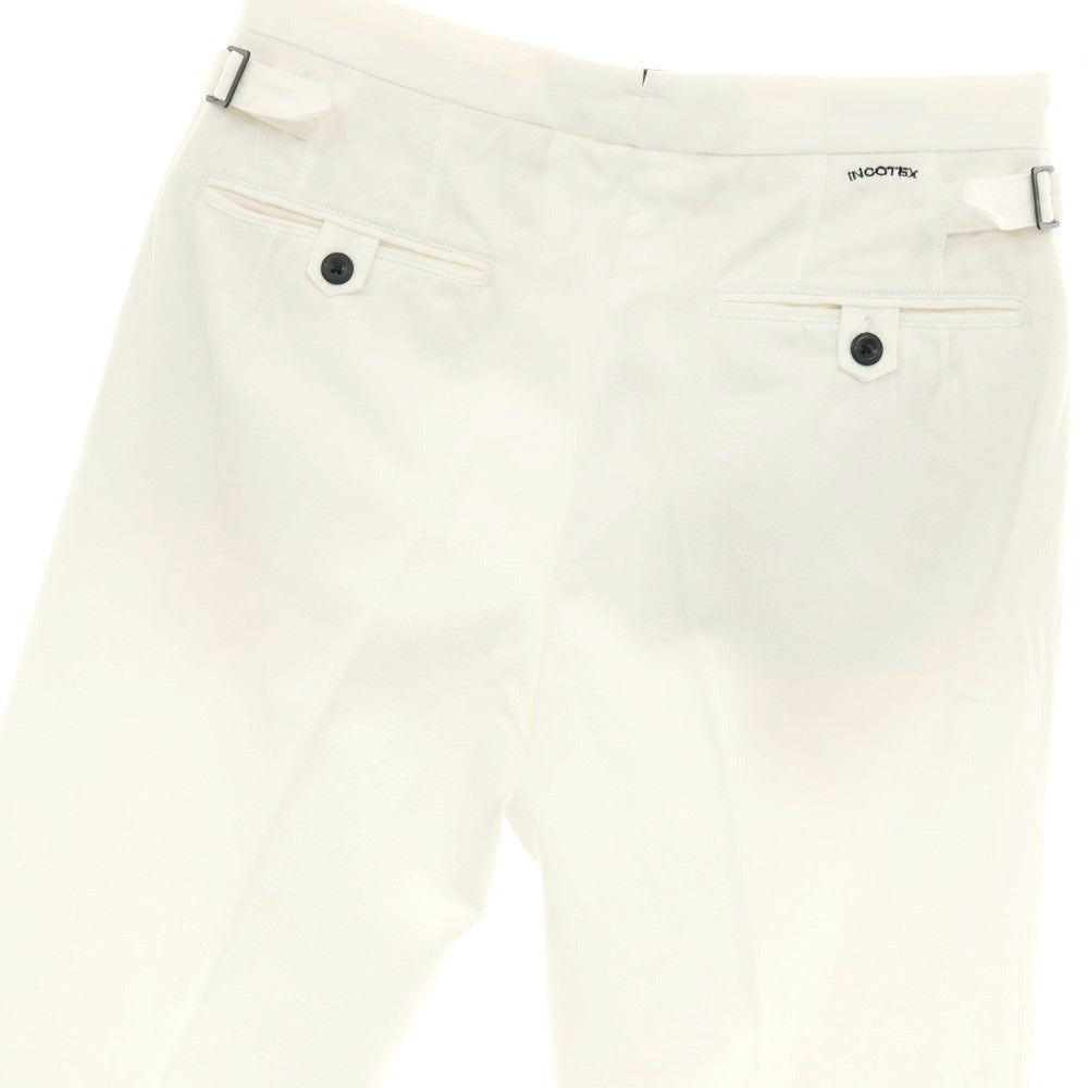 【中古】インコテックス スラックス INCOTEX SLACKS ツイルコットン カジュアルスラックスパンツ ホワイト【サイズ32】【 状態ランクB 】【 メンズ 】