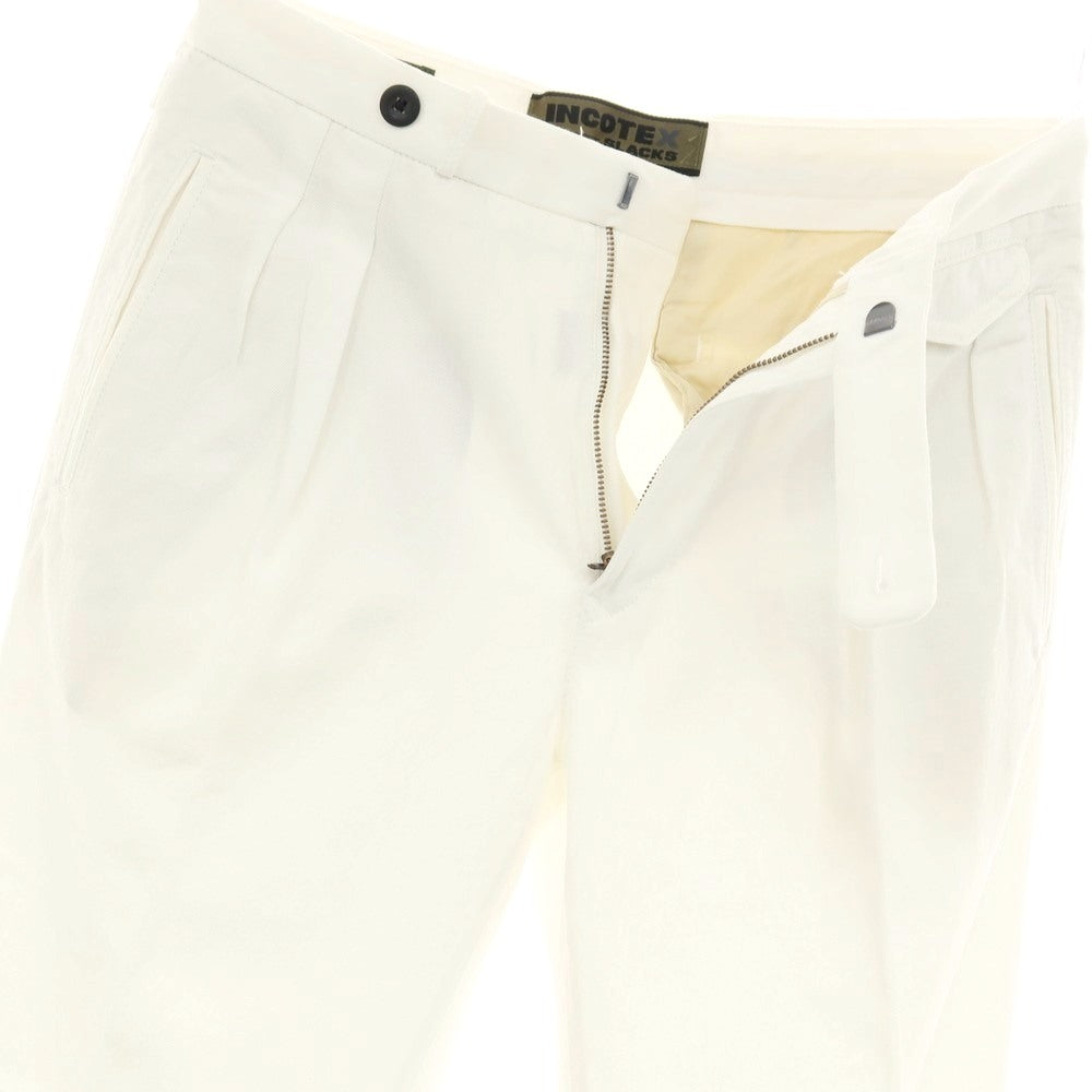 【中古】インコテックス スラックス INCOTEX SLACKS ツイルコットン カジュアルスラックスパンツ ホワイト【サイズ32】【 状態ランクB 】【 メンズ 】