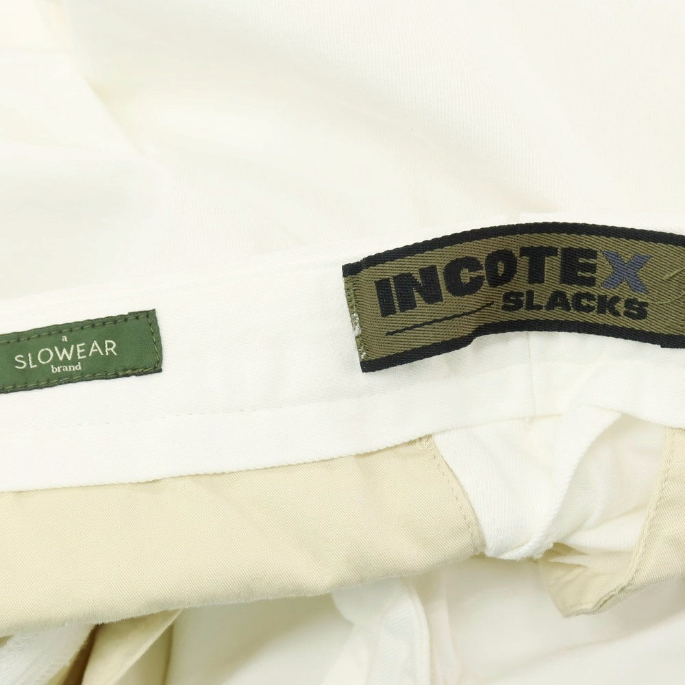 【中古】インコテックス スラックス INCOTEX SLACKS ツイルコットン カジュアルスラックスパンツ ホワイト【サイズ32】【 状態ランクB 】【 メンズ 】
