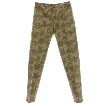 【新品】インコテックス スラックス INCOTEX SLACKS ストレッチ ボタニカル プリント イージーカジュアルスラックスパンツ オリーブグリーン【サイズ33】【 状態ランクN 】【 メンズ 】