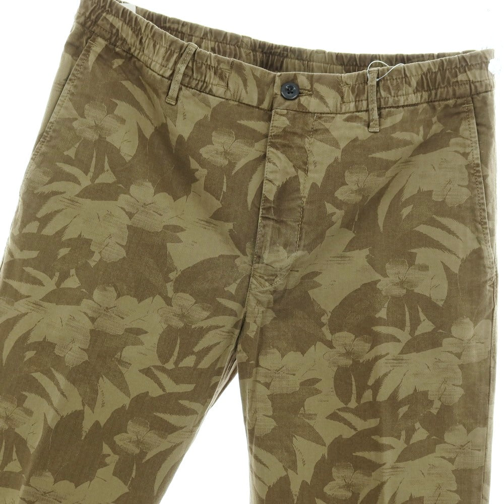 【新品】インコテックス スラックス INCOTEX SLACKS ストレッチ ボタニカル プリント イージーカジュアルスラックスパンツ オリーブグリーン【サイズ33】【 状態ランクN 】【 メンズ 】