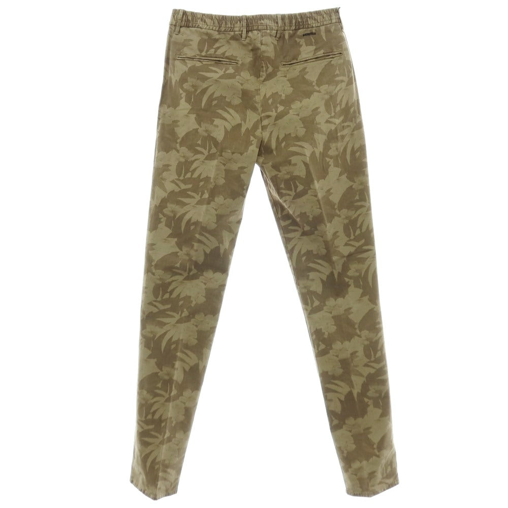 【新品】インコテックス スラックス INCOTEX SLACKS ストレッチ ボタニカル プリント イージーカジュアルスラックスパンツ オリーブグリーン【サイズ33】【 状態ランクN 】【 メンズ 】