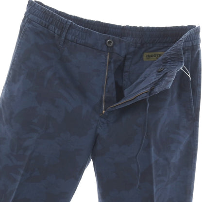 【新品】インコテックス スラックス INCOTEX SLACKS ストレッチ ボタニカル プリント イージーカジュアルスラックスパンツ ネイビー【サイズ34】【 状態ランクN 】【 メンズ 】