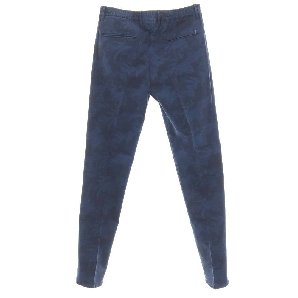 【新品】インコテックス スラックス INCOTEX SLACKS ストレッチ ボタニカル プリント イージーカジュアルスラックスパンツ ネイビー【サイズ34】【 状態ランクN 】【 メンズ 】