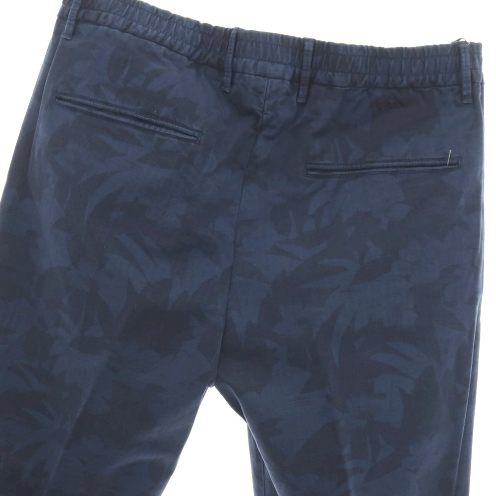 【新品】インコテックス スラックス INCOTEX SLACKS ストレッチ ボタニカル プリント イージーカジュアルスラックスパンツ ネイビー【サイズ34】【 状態ランクN 】【 メンズ 】