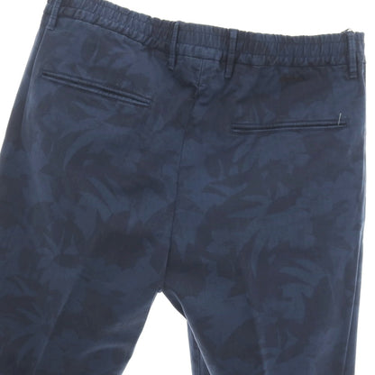 【新品】インコテックス スラックス INCOTEX SLACKS ストレッチ ボタニカル プリント イージーカジュアルスラックスパンツ ネイビー【サイズ34】【 状態ランクN 】【 メンズ 】