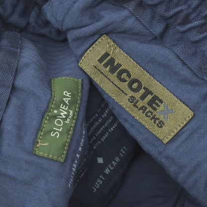 【新品】インコテックス スラックス INCOTEX SLACKS ストレッチ ボタニカル プリント イージーカジュアルスラックスパンツ ネイビー【サイズ34】【 状態ランクN 】【 メンズ 】