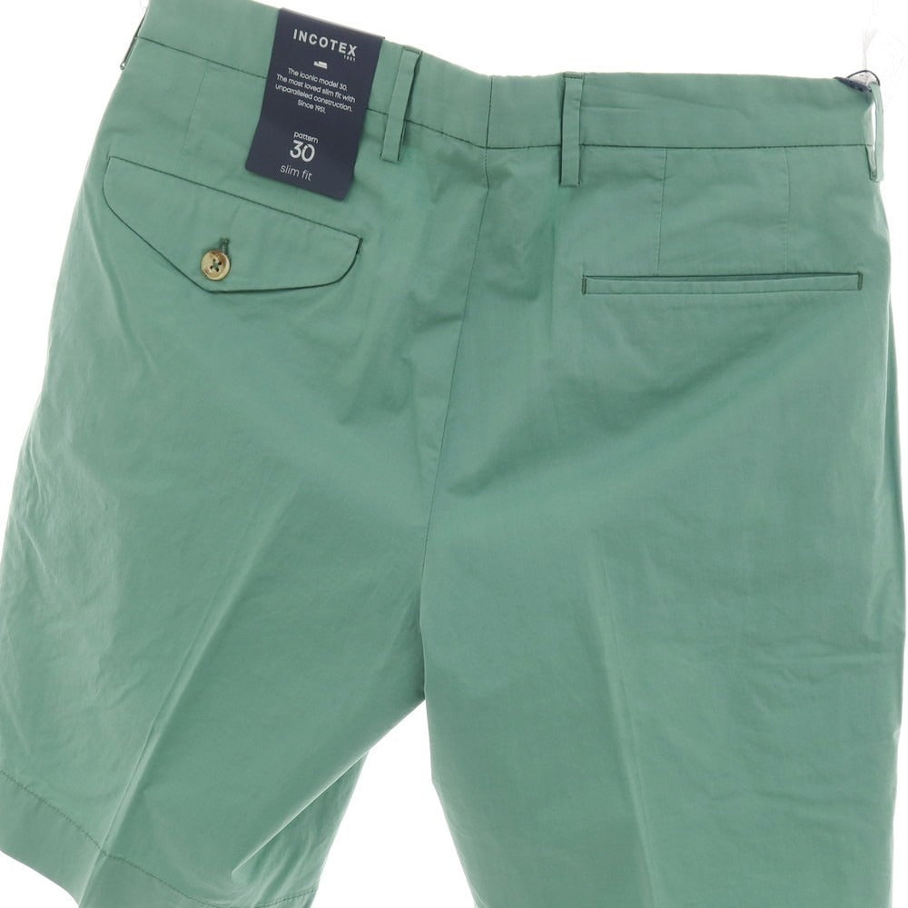 【新品】インコテックス スローウェア INCOTEX SLOWEAR SUMMER POPELINO ストレッチ コットン ショートパンツ セージグリーン【サイズ46】【 状態ランクN 】【 メンズ 】