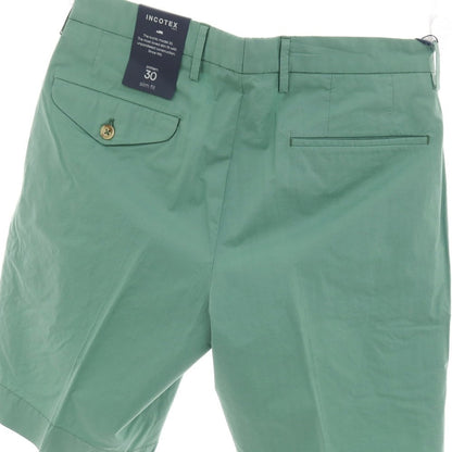 【新品】インコテックス スローウェア INCOTEX SLOWEAR SUMMER POPELINO ストレッチ コットン ショートパンツ セージグリーン【サイズ46】【 状態ランクN 】【 メンズ 】