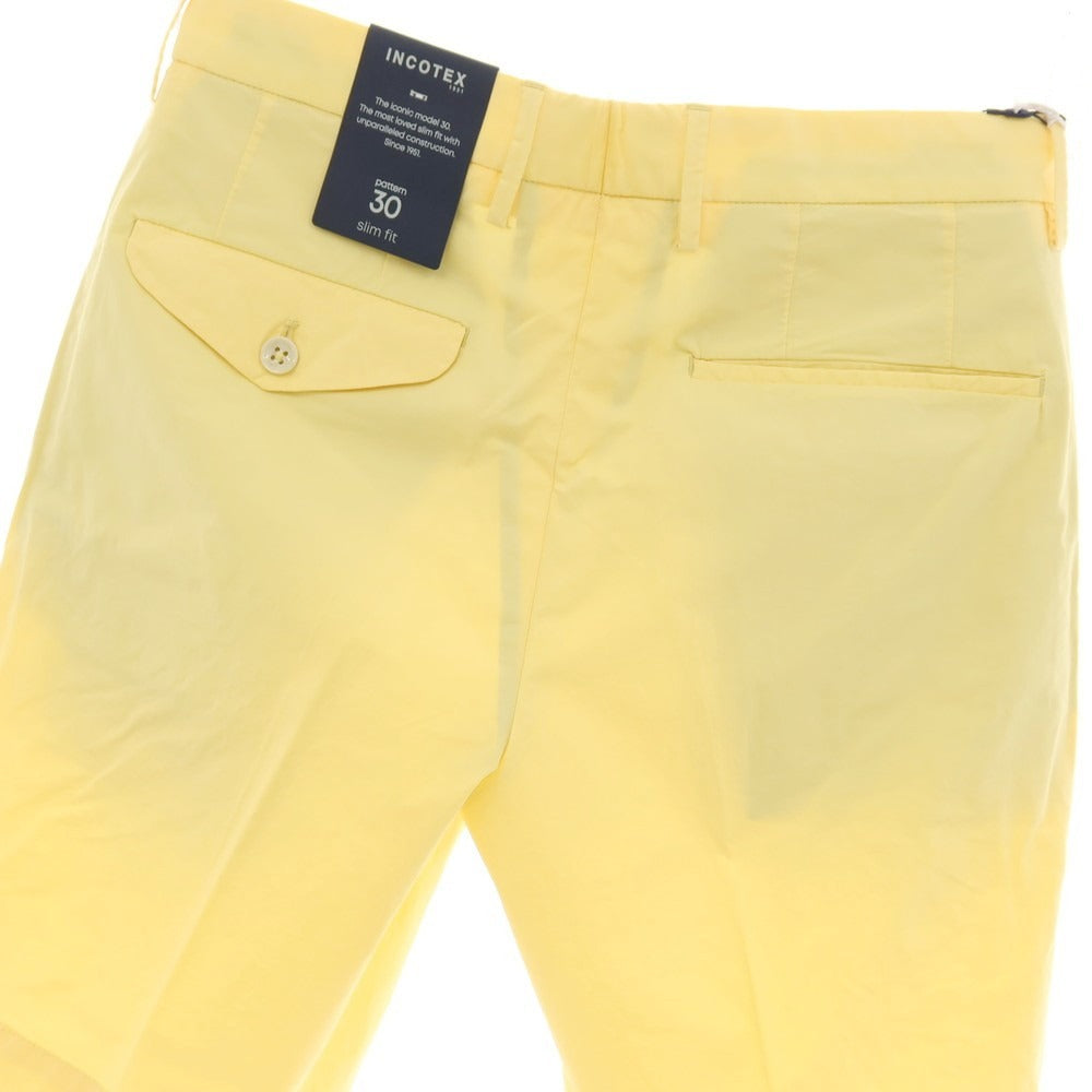 【新品】インコテックス スローウェア INCOTEX SLOWEAR SUMMER POPELINO ストレッチ コットン ショートパンツ ライトイエロー【サイズ44】【 状態ランクN 】【 メンズ 】