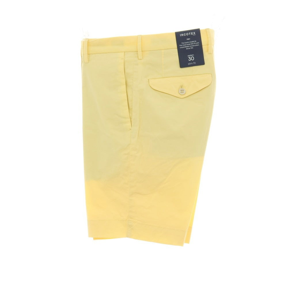 【新品】インコテックス スローウェア INCOTEX SLOWEAR SUMMER POPELINO ストレッチ コットン ショートパンツ ライトイエロー【サイズ44】【 状態ランクN 】【 メンズ 】
