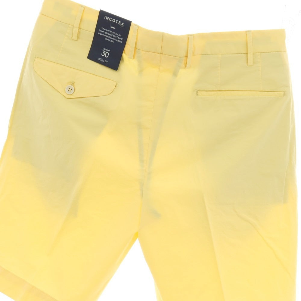 【新品】インコテックス スローウェア INCOTEX SLOWEAR SUMMER POPELINO ストレッチ コットン ショートパンツ ライトイエロー【サイズ50】【 状態ランクN 】【 メンズ 】