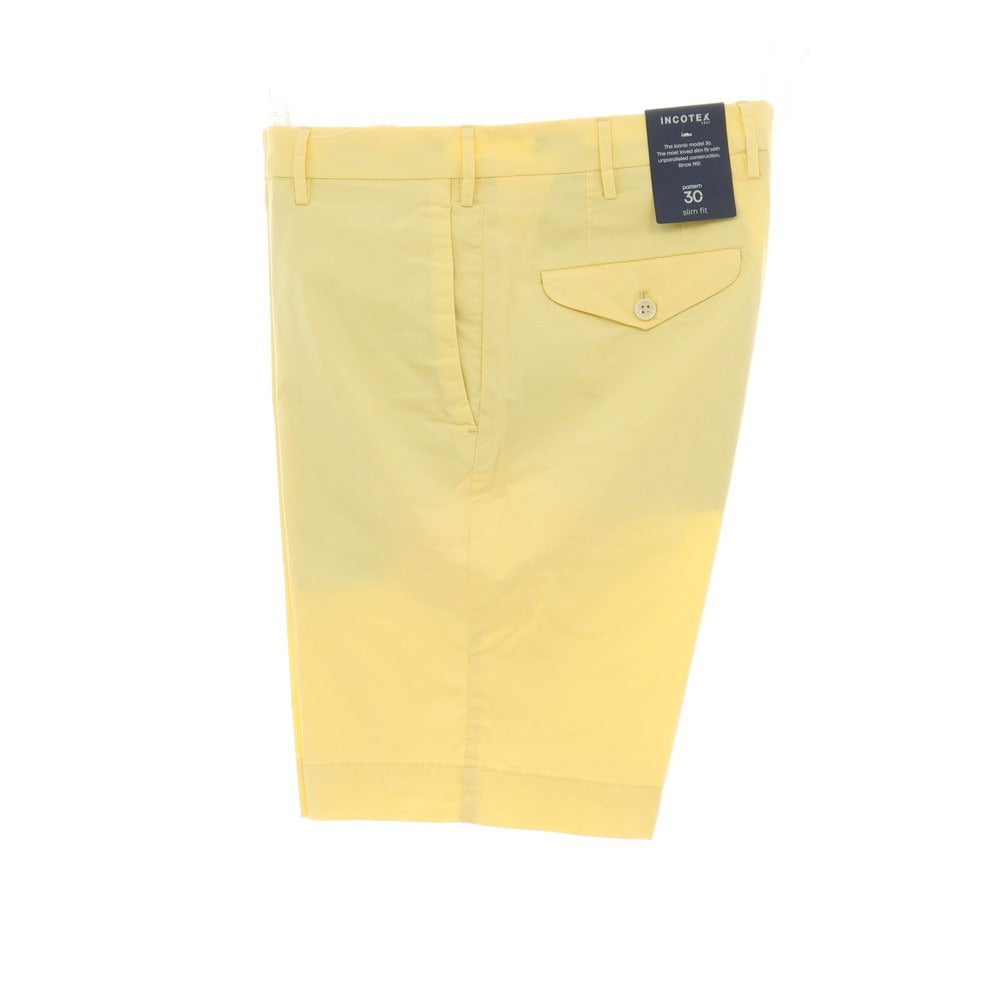 【新品】インコテックス スローウェア INCOTEX SLOWEAR SUMMER POPELINO ストレッチ コットン ショートパンツ ライトイエロー【サイズ50】【 状態ランクN 】【 メンズ 】