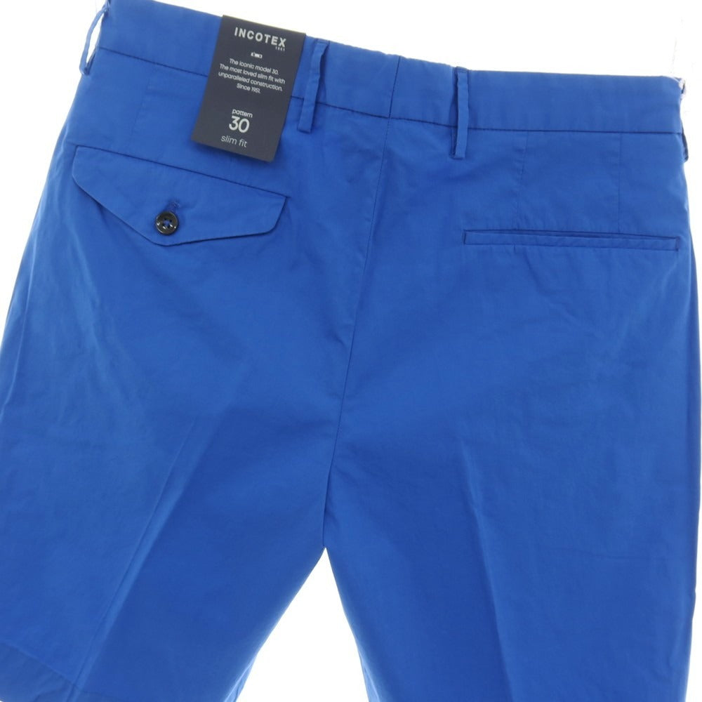 【新品】インコテックス スローウェア INCOTEX SLOWEAR SUMMER POPELINO ストレッチ コットン ショートパンツ ブルー【サイズ48】【 状態ランクN 】【 メンズ 】