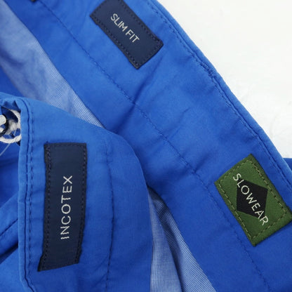 【新品】インコテックス スローウェア INCOTEX SLOWEAR SUMMER POPELINO ストレッチ コットン ショートパンツ ブルー【サイズ48】【 状態ランクN 】【 メンズ 】