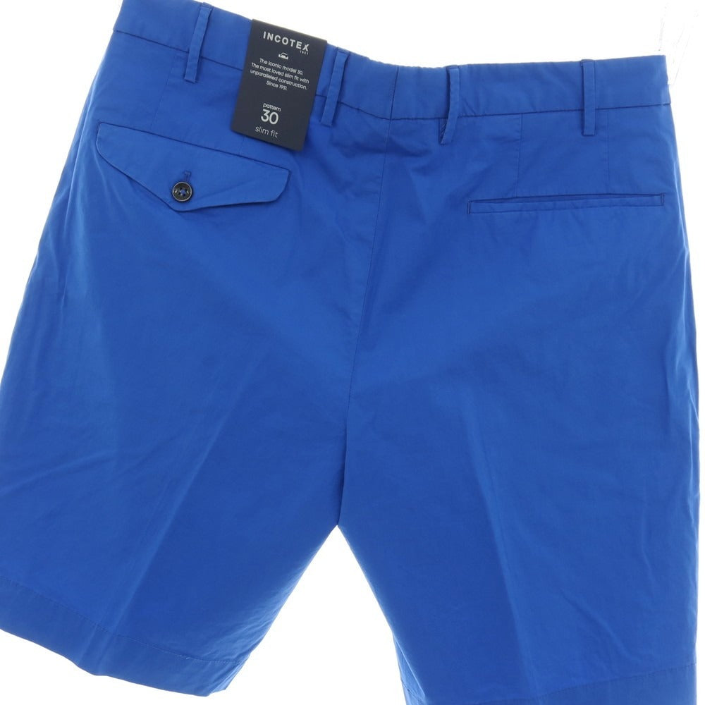 【新品】インコテックス スローウェア INCOTEX SLOWEAR SUMMER POPELINO ストレッチ コットン ショートパンツ ブルー【サイズ52】【 状態ランクN 】【 メンズ 】