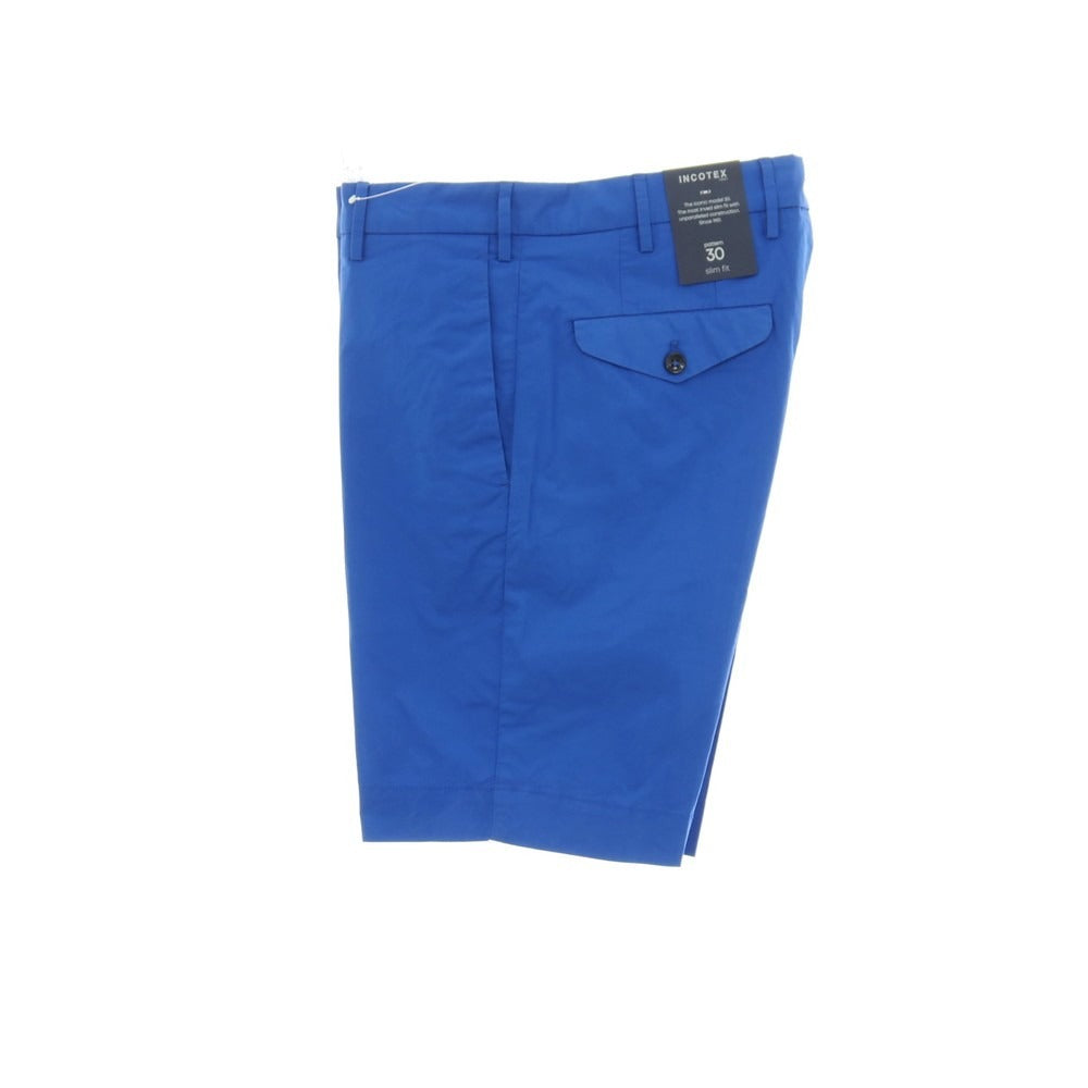 【新品】インコテックス スローウェア INCOTEX SLOWEAR SUMMER POPELINO ストレッチ コットン ショートパンツ ブルー【サイズ46】【 状態ランクN 】【 メンズ 】
